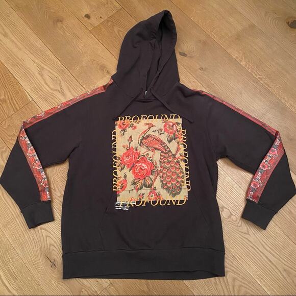 Profound Aesthetic Peacock Graphic Hoodie in Dark Gray Size M - Picture 1 of 5